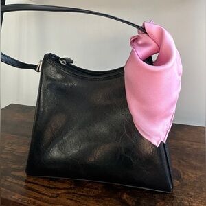 Silk Scarf Soft Pink Square 15x16 Minimal Classic Neck Hair Bag Tie